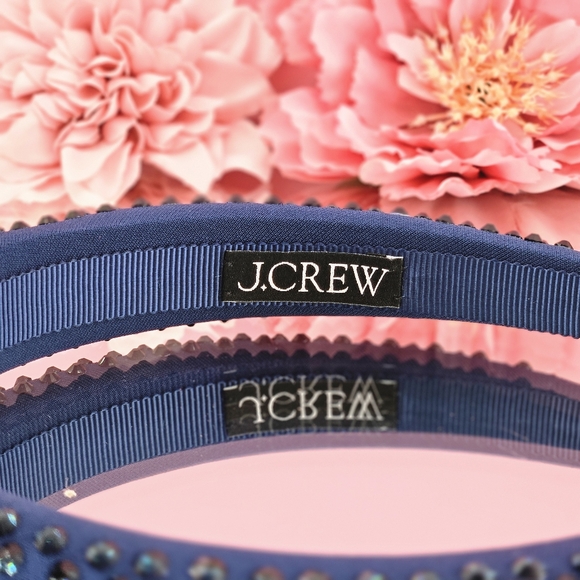 J. Crew Headband Blue Dark Evening Rhinestone Studded Headband Formal Holiday - Picture 5 of 5